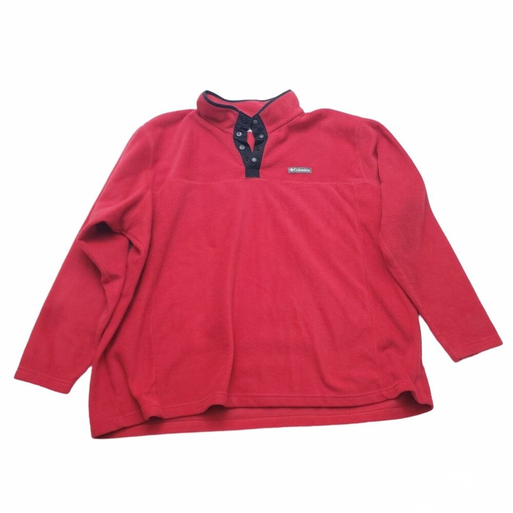 Columbia Sweater Klamath Range II Mens 3XL Red Mock Neck Shell